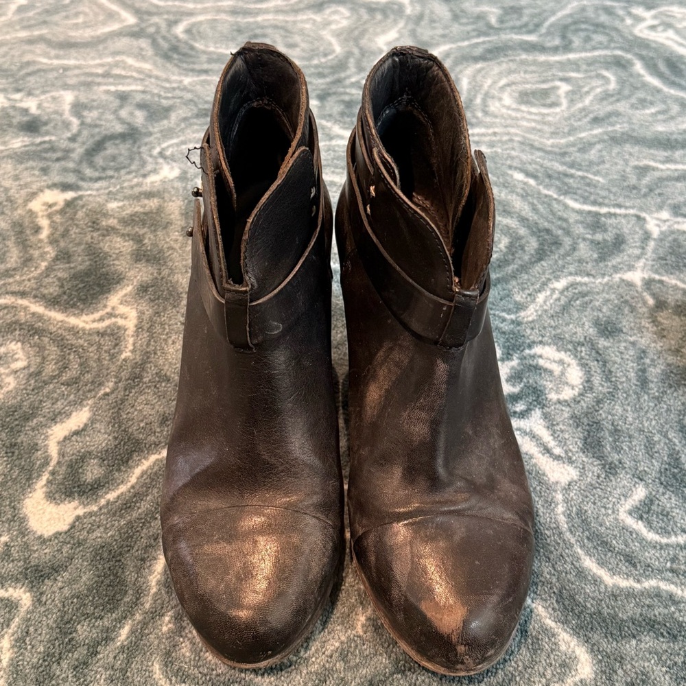 rag & bone Black Leather Ankle Boots